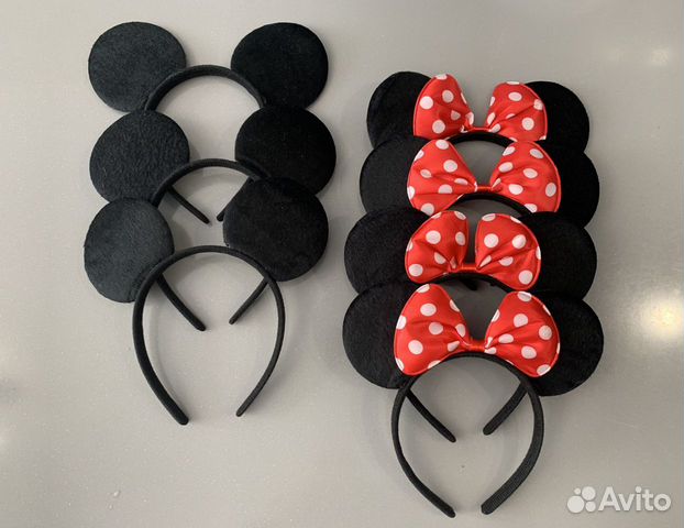 Карнавальные ушки-ободок Минни и Микки Маус