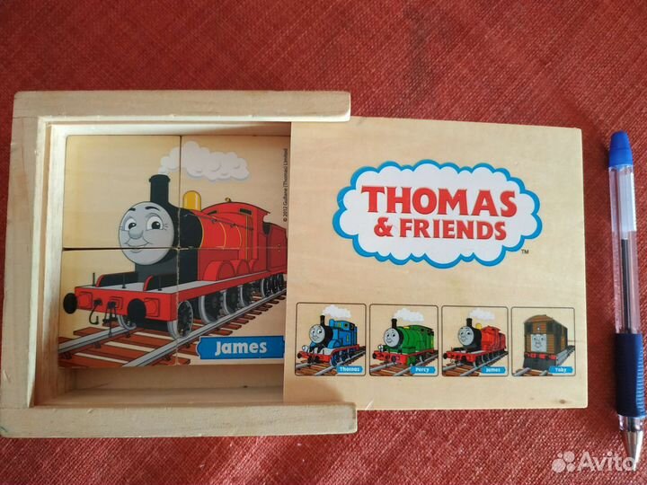 Деревянные пазлы и книга Томас и друзья