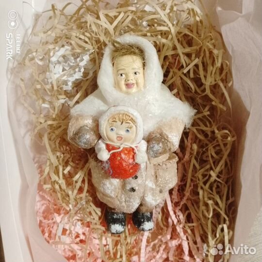 Игрушка из ваты на ёлку