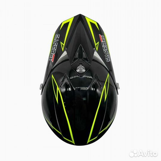 Мотошлем кроссовый Safebelt HF-115 черно-зеленый