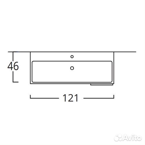 Раковина BMT Mercury 834 741 OBE 010 120х46 белый