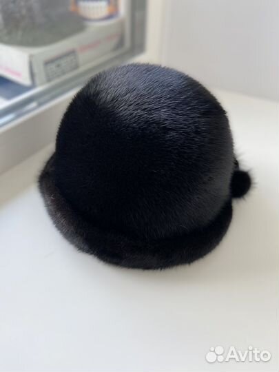 Шапка норковая черная