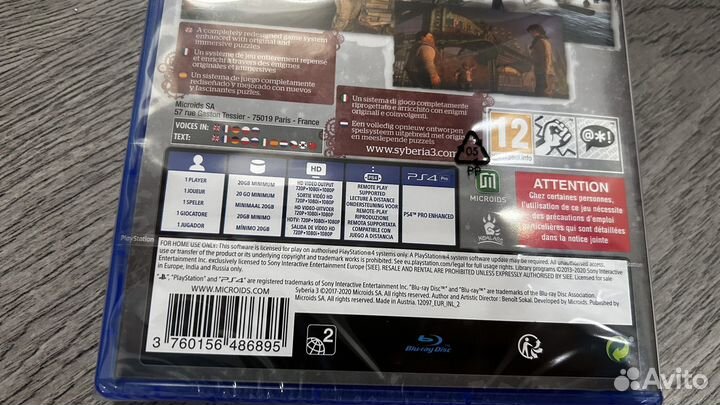 Syberia 3 ps4 новый диск