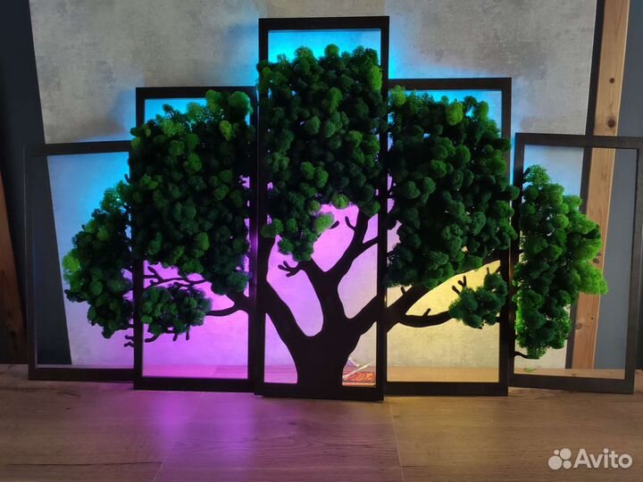 Картина стабилизированный мох Дерево жизни