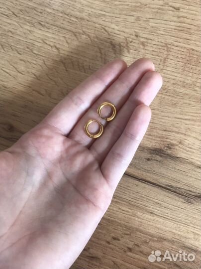 Новые серьги конго под золото круглые