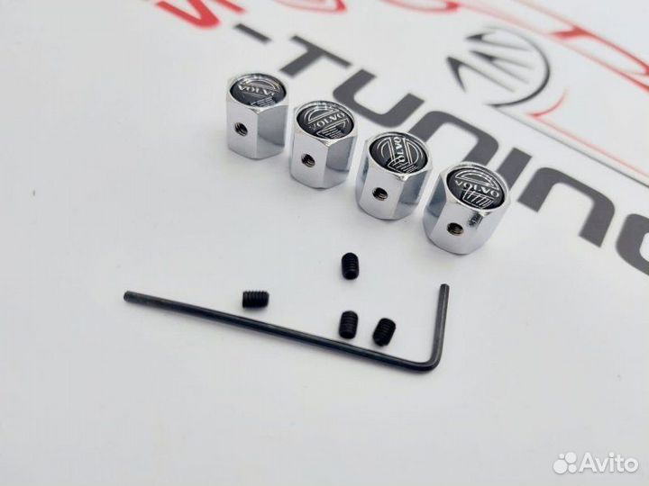 Колпачки на ниппель Volvo Chrome с антикражей