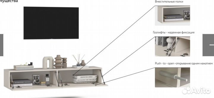 Подвесная тумба под тв