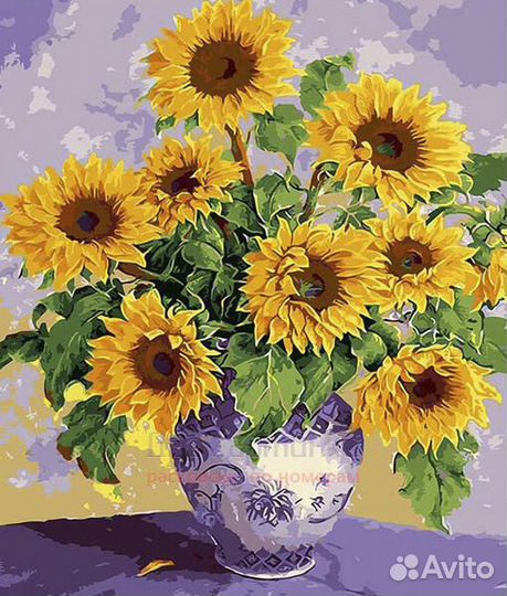 Картина по номерам 40x50 Подсолнухи