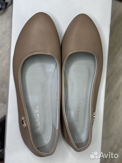 Балетки женские 35 размер бежевого цвета