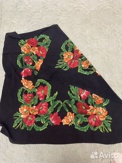 Платок шелковый, батик, винтаж