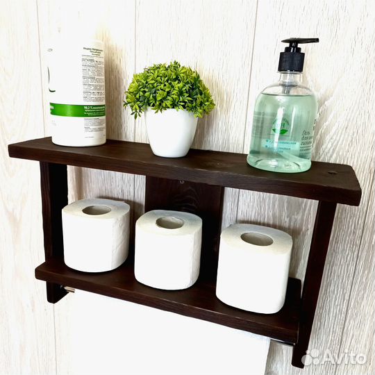 Полка настенная из натурального дерева