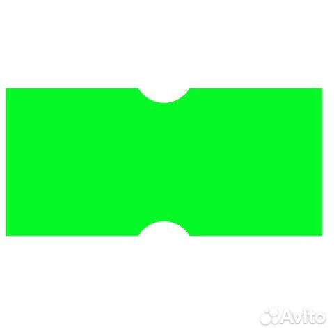 Этикет-лента 21х12 мм, прямоугольная, зеленая, ком