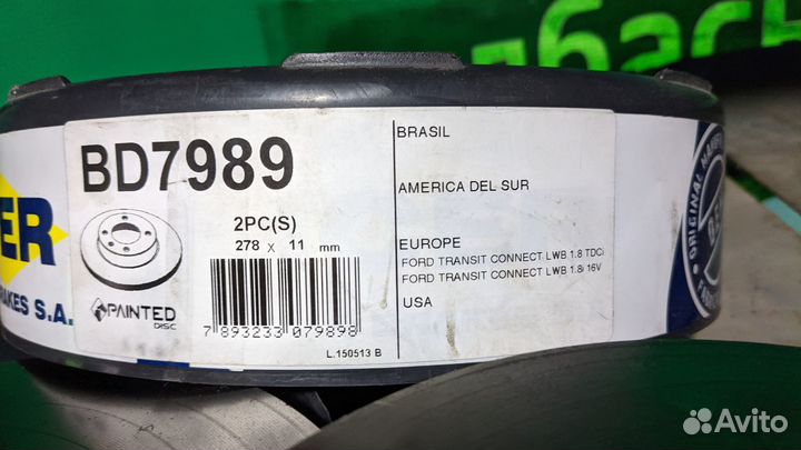 Тормозные диски задние 2 шт ford transit connect