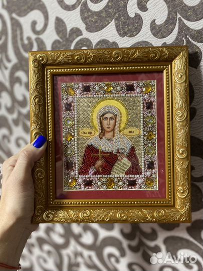Икона бисером Святая Ника