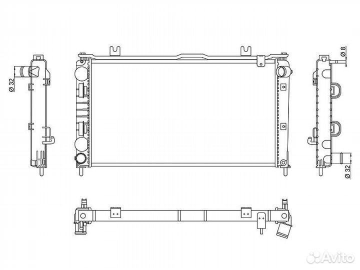 Радиатор охлаждения двигателя LADA Granta