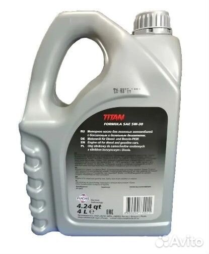 Моторное масло fuchs titan formula 5W-30 API SN 4л