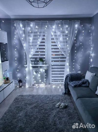 Гирлянда-штора (наличие цвета и размеры внутри)