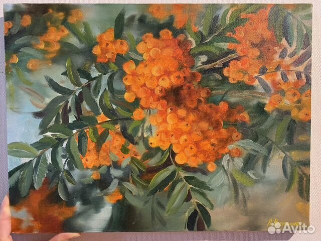 Картина маслом «Рябина»