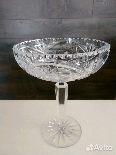Ваза для фруктов хрустальная