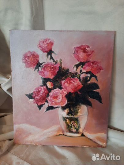 Картина маслом на холсте Розовые розы