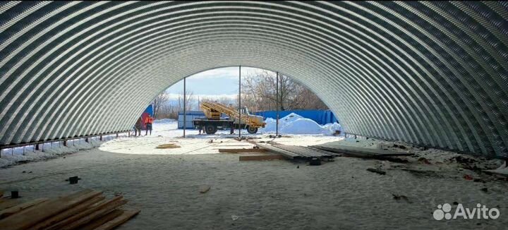 Строительство ангаров под ключ, бескаркасные