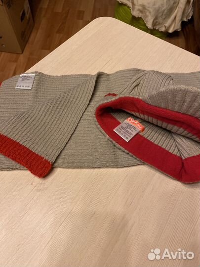 Комплект шапка и шарф для мальчика, 150 рост