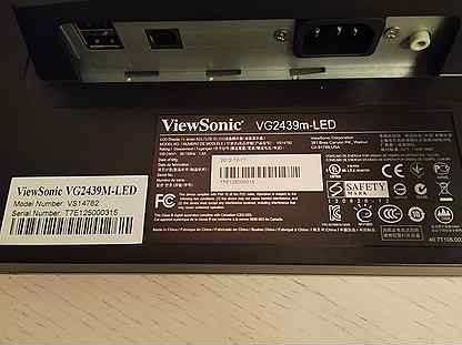 Монитор 24" ViewSonic VG2439m-LED