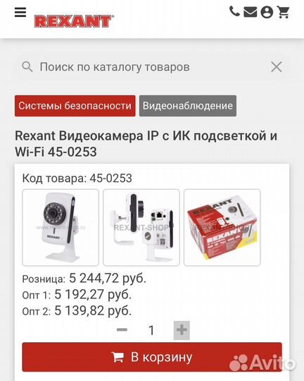 Видеокамера Rexant HD IP с ик подсветкой и Wi-Fi