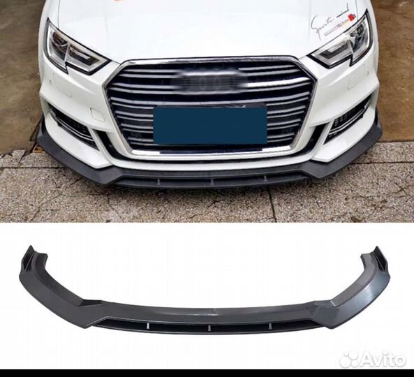 Сплиттер Губа,переднего бампера audi a3, s3 16-19г