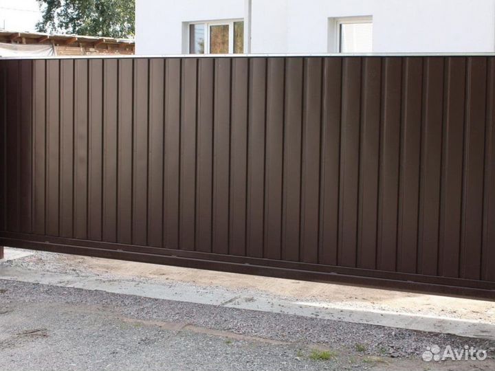 Откатные ворота в коттедж 4000*2000