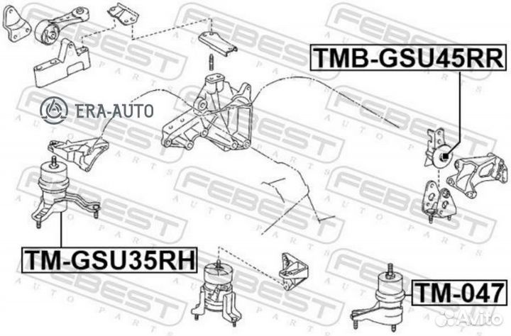 Febest TM-GSU35RH подушка двигателя правая (гидравлическая)