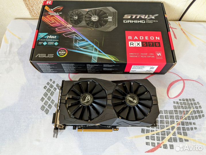 Asus Strix RX 570 Топ версия на пломбе с коробко