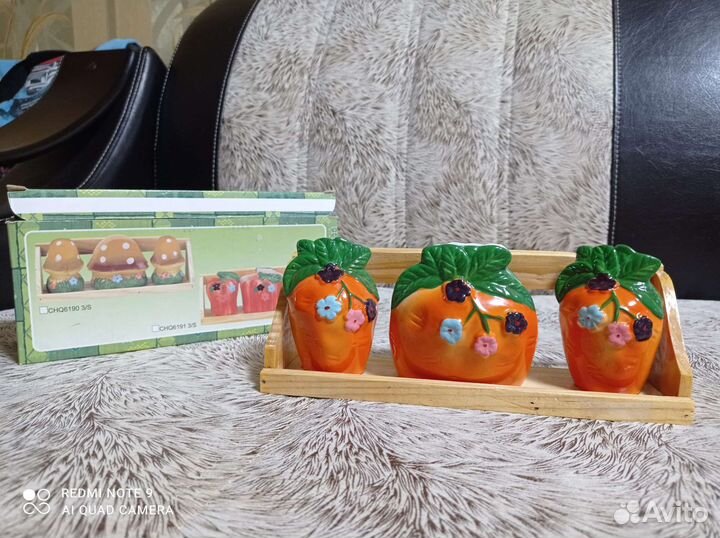 Набор для специй,солонка+перечница+салфетница