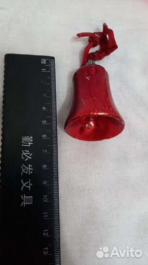 Елочная игрушка винтаж колокольчик 50х гг гдр