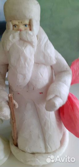 Дед мороз СССР из ваты и снегурочка