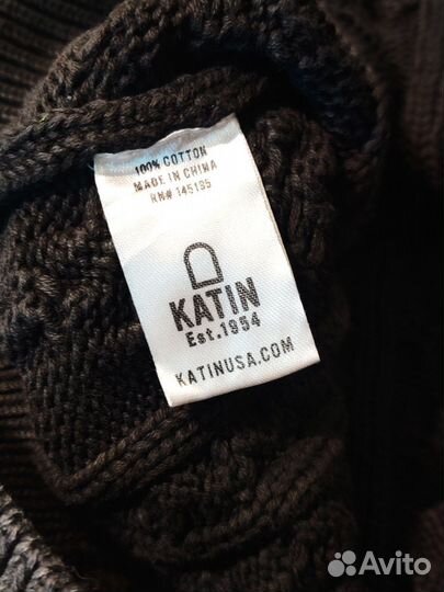 Свитер джемпер хлопок асфальт серый США Katin