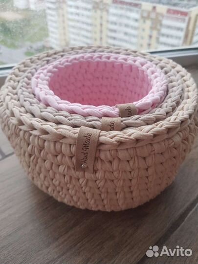 Корзины из трикотажной пряжи