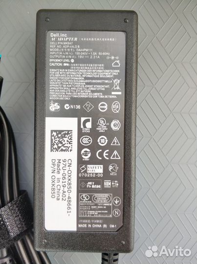 Блок питания dell 45W 2.31 A 19V 4.5x3.0 мм