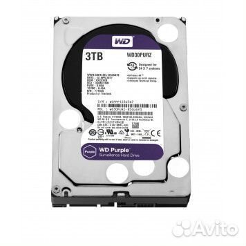 Жесткий диск WD Purple 3Тб, HDD, SATA III, 3.5
