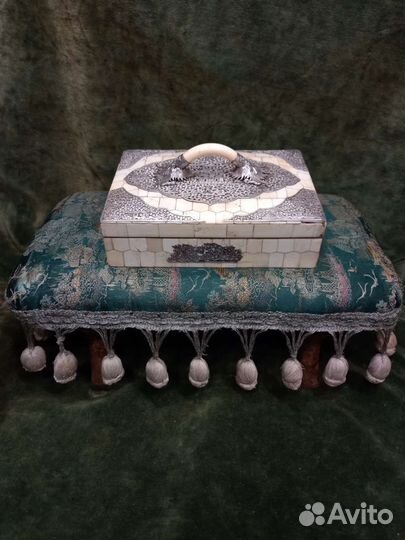 Старинный ларец. Серебро, кость, драконы.19 век