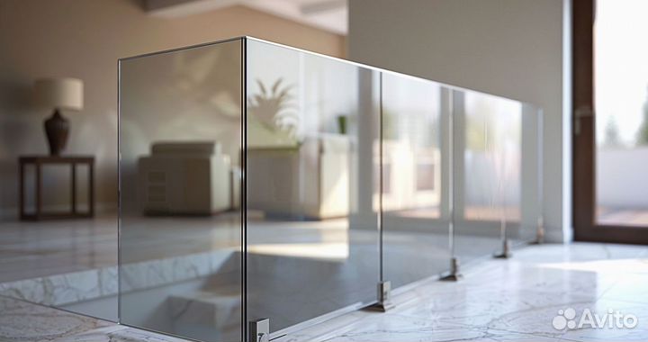 Стеклянное ограждение лестницы на заказ