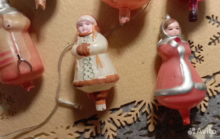 Елочные игрушки СССР из набора Морозко стекло