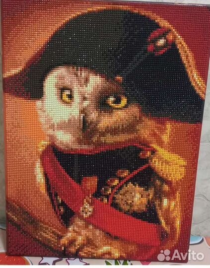 Алмазная мозаика на подрамнике 30*40 Филин