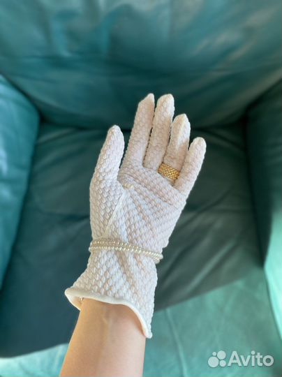 Перчатки белые винтаж