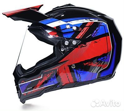 Шлем мотард Great Britain (Синий, S)