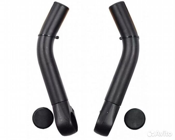 Рога удлиненные с логотипом (пара) черные, алюм, 2