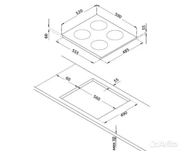 Индукционная варочная панель Korting HIB 64750 B S