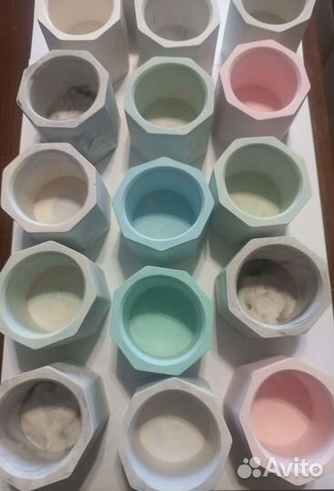 Стаканы для свечей из гипса