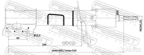 Амортизатор передний левый gas.twin tube 12110