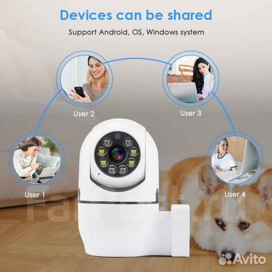 Поворотная беспроводная wifi камера видеонаблюдени